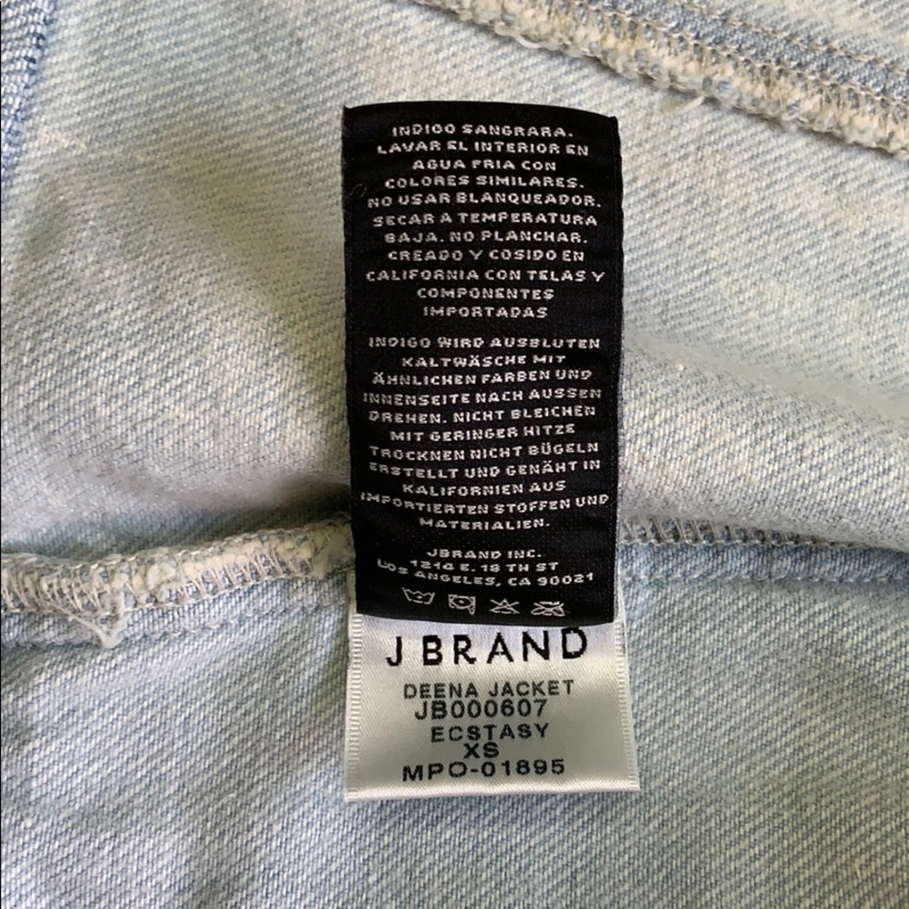 NEW J BRAND Women’s Deena Denim Crop Jacket sz XS - Picture 3 of 3